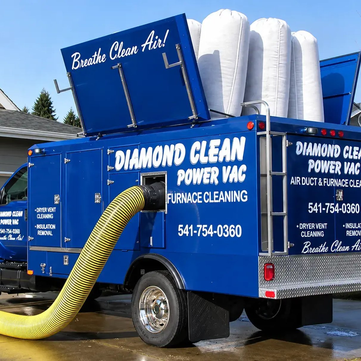 Diamond Clean power-vac air duct cleaning truck